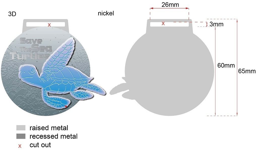 De kunstwerken van UV-printen op metalen medaille.