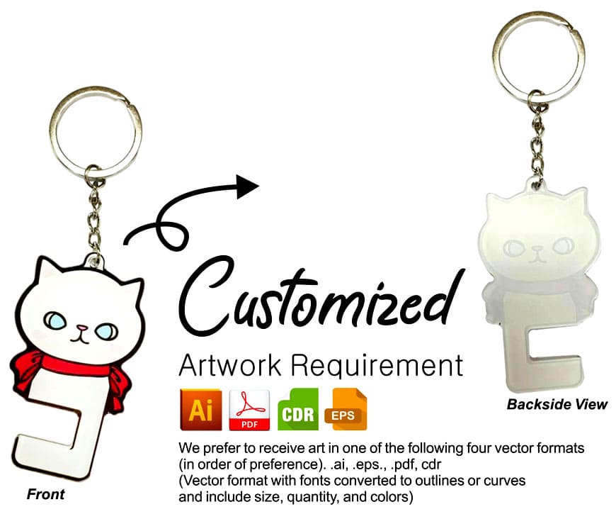 Non-Contact Door Keychain Artwork Template for reference