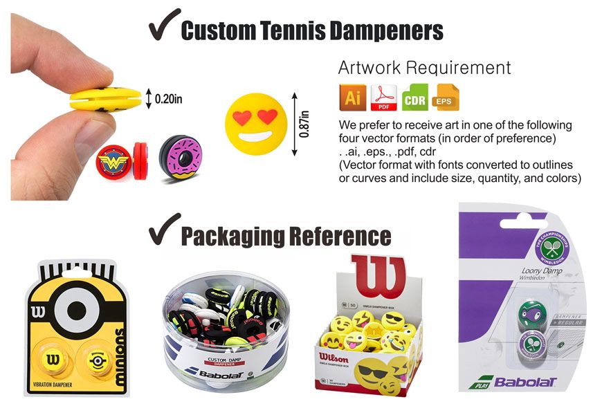 personalised tennis racquet vibration dampener 