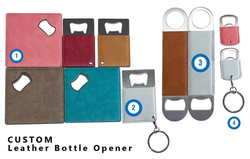 Customized leather bottle opener