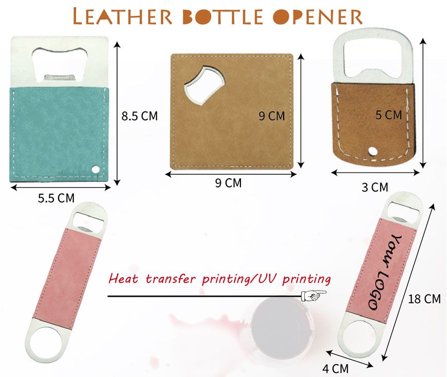 Custom printed leather Bottle Opener