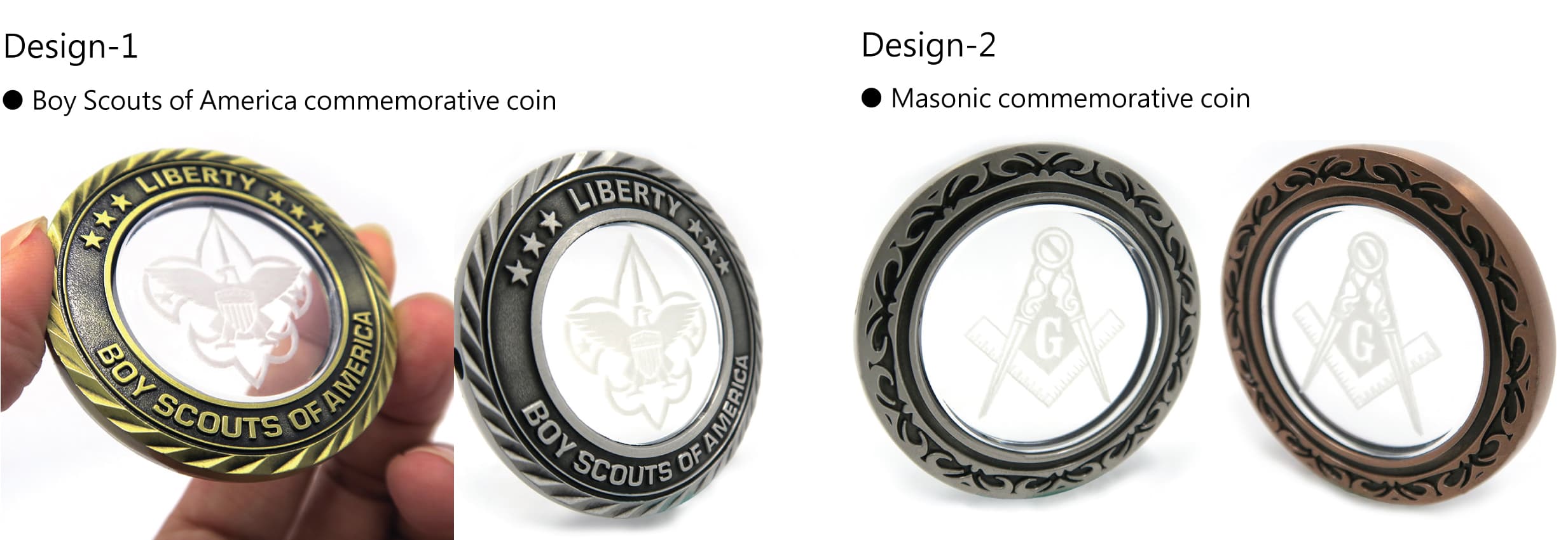 سکه‌های طراحی شده موجود برای گزینه