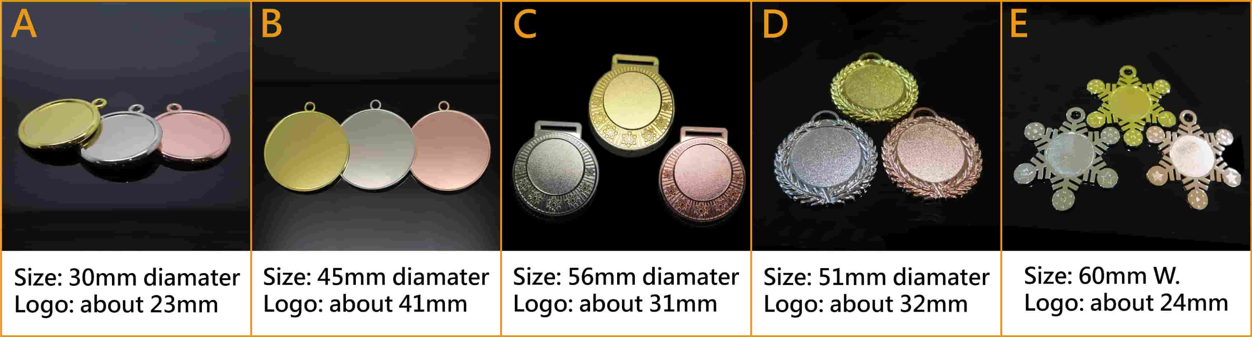 Existing Designs of Blank medals