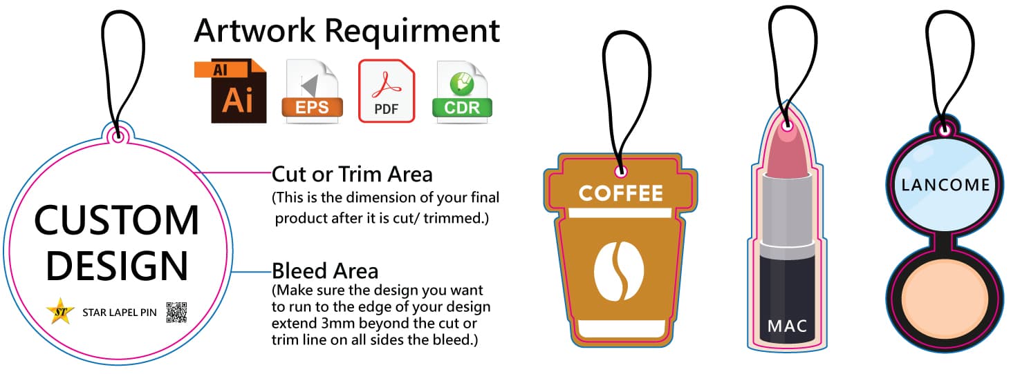 Referencia de plantilla para ambientadores de coche personalizados