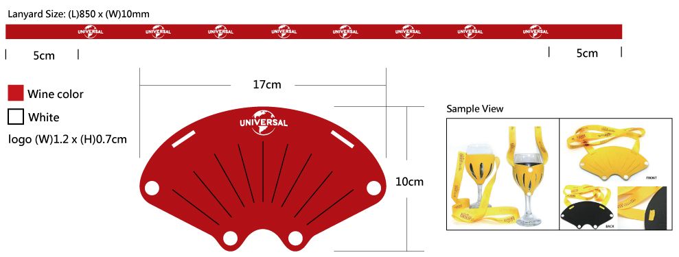 ワイングラスホルダーのネックレスアートワーク。