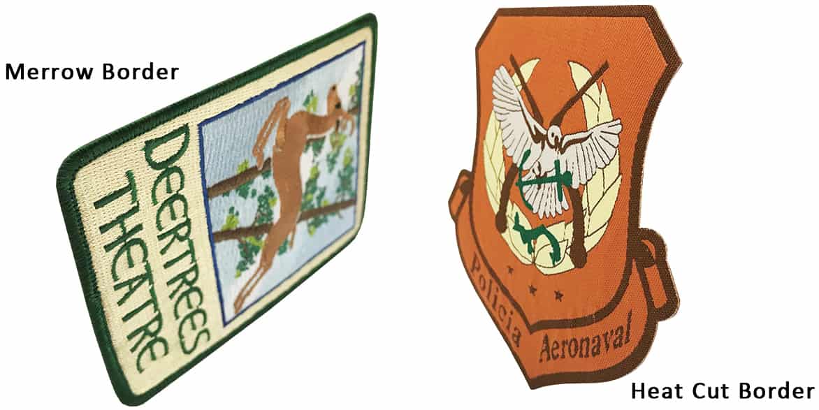  Two types of borders for embroidered patches.