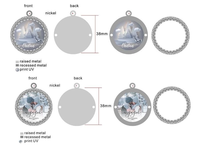 The half-circle cover of the snow globe keychain is made of acrylic.