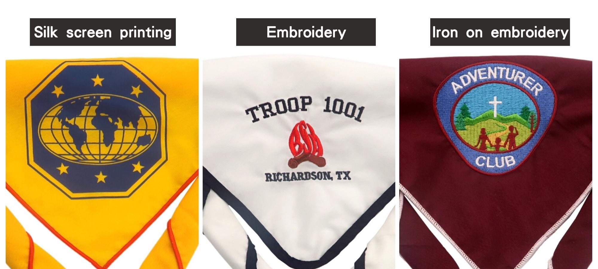 Scout neckerchief logo can be custom. 
