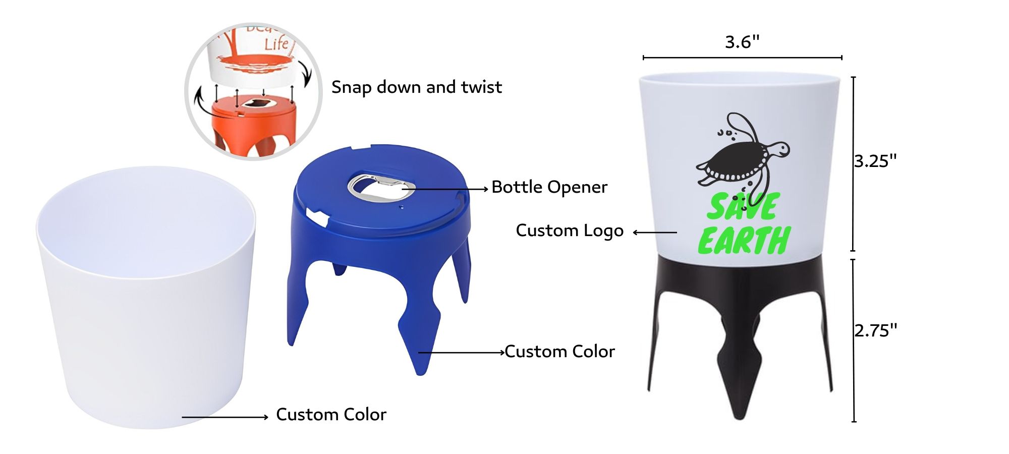Custom Printing Beach cup holders. 
