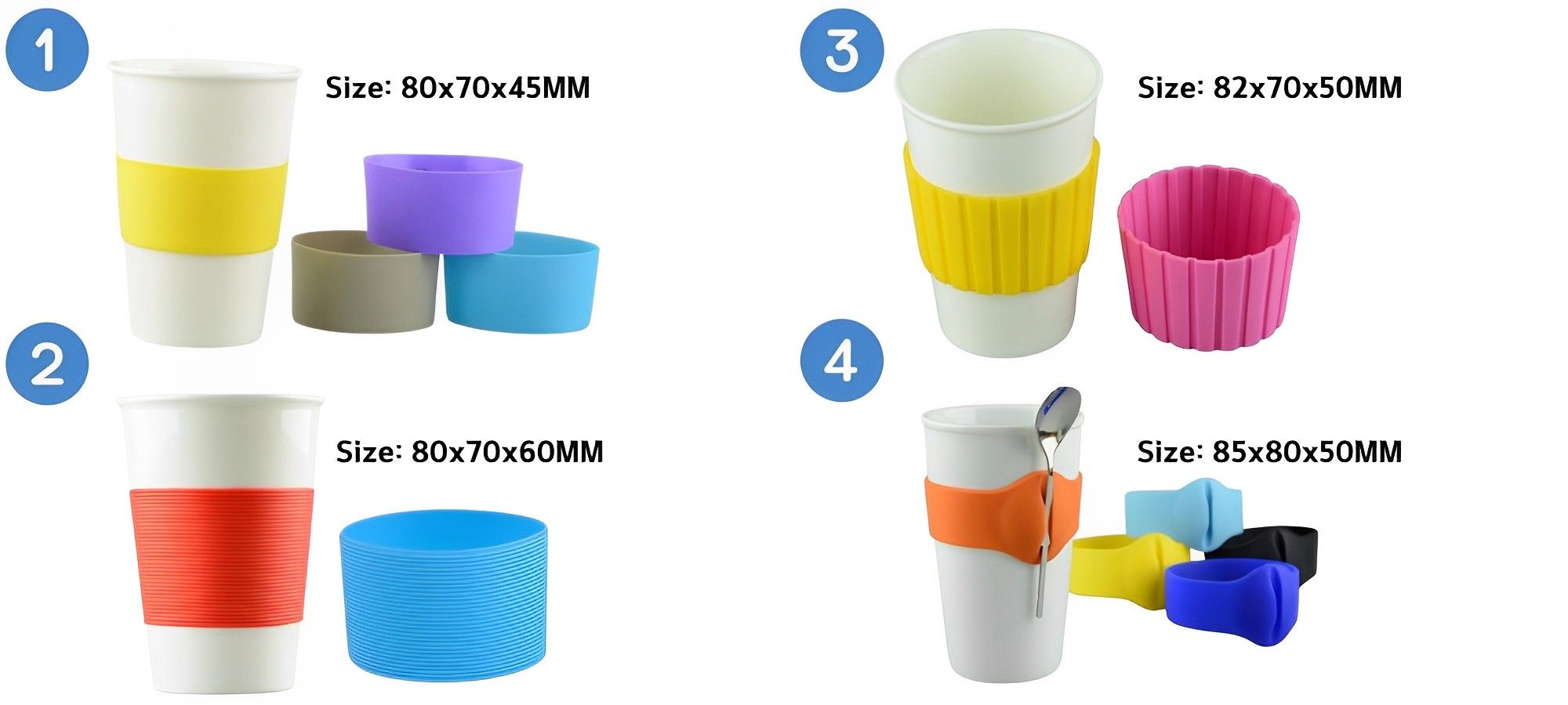  Silicone coffee cup sleeves. 
