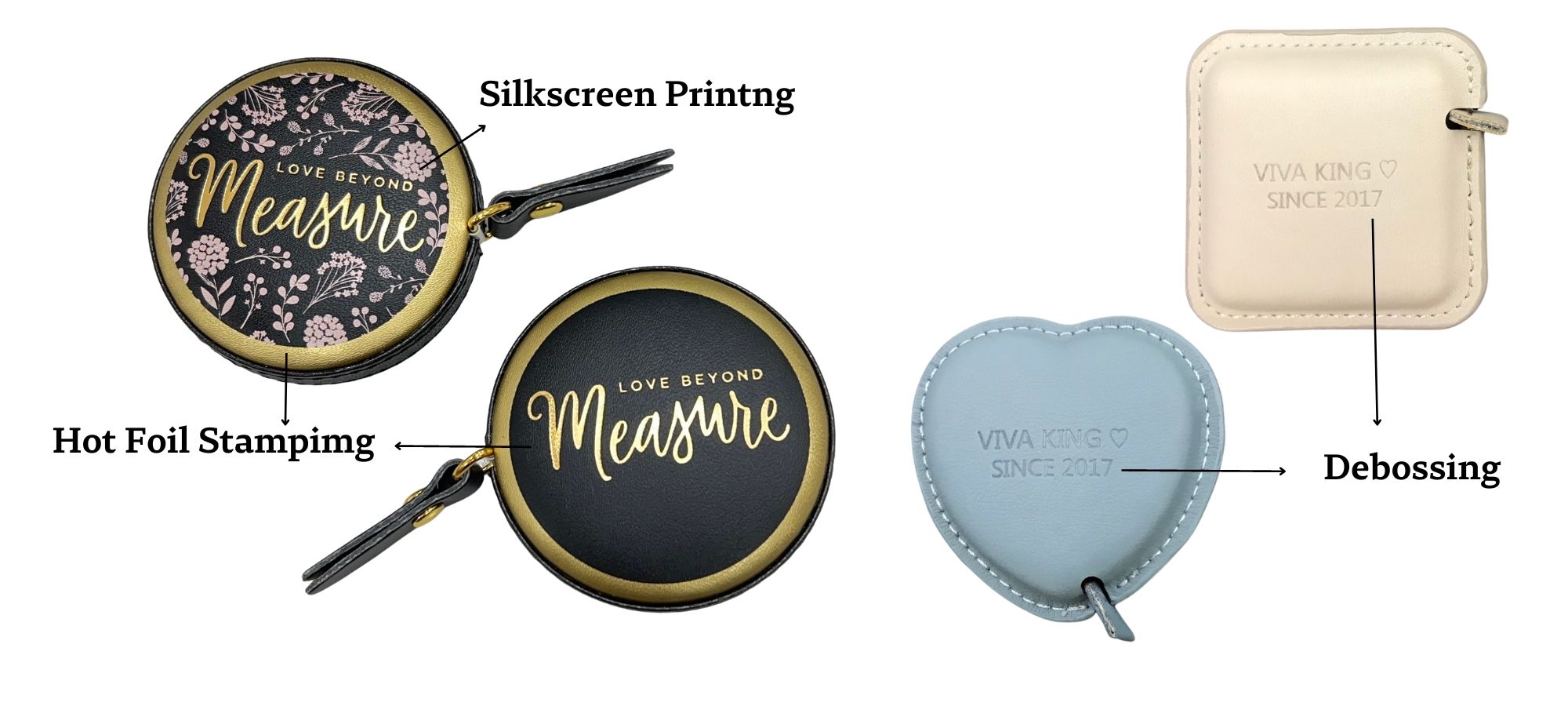 Custom printing leather retractable tape measure. 