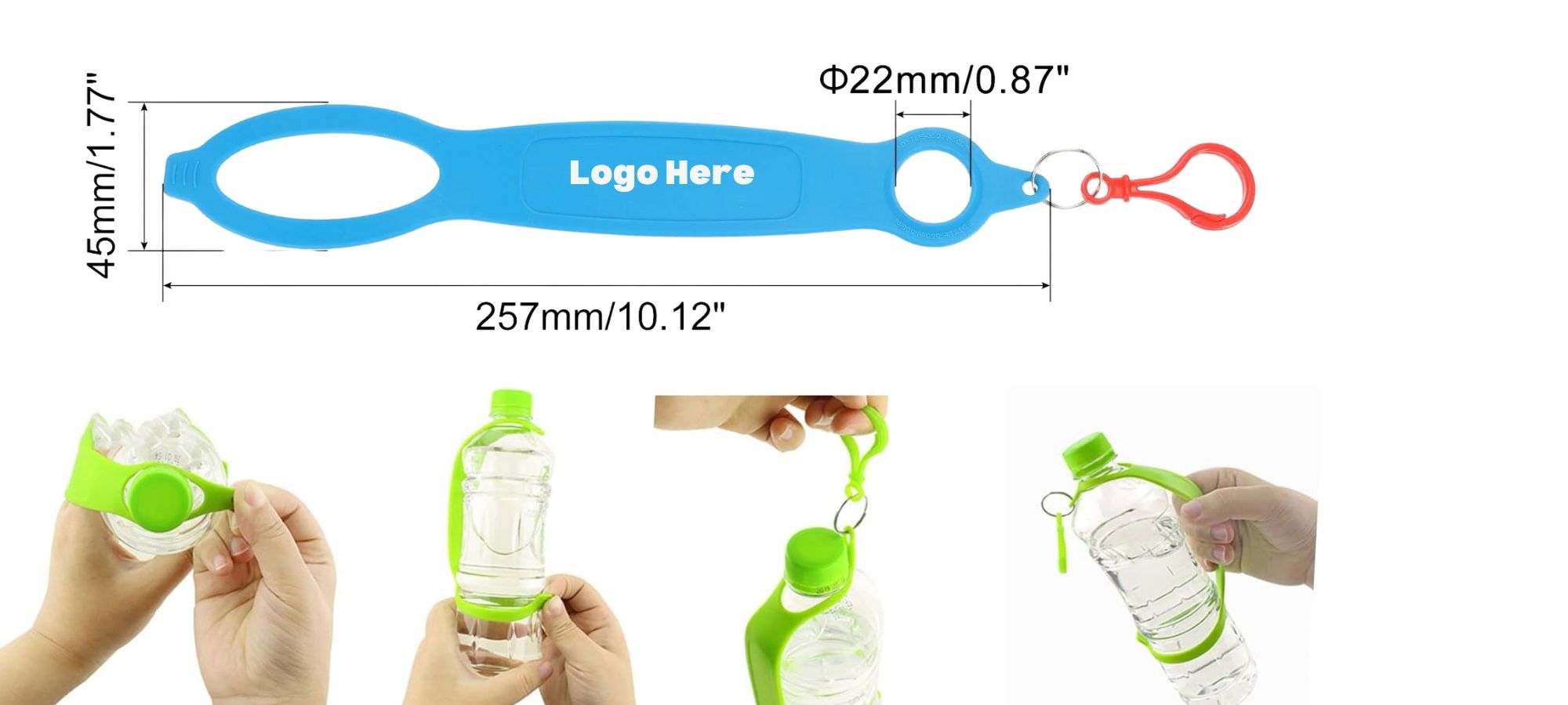 Silicone sport outoor water bottle strap.