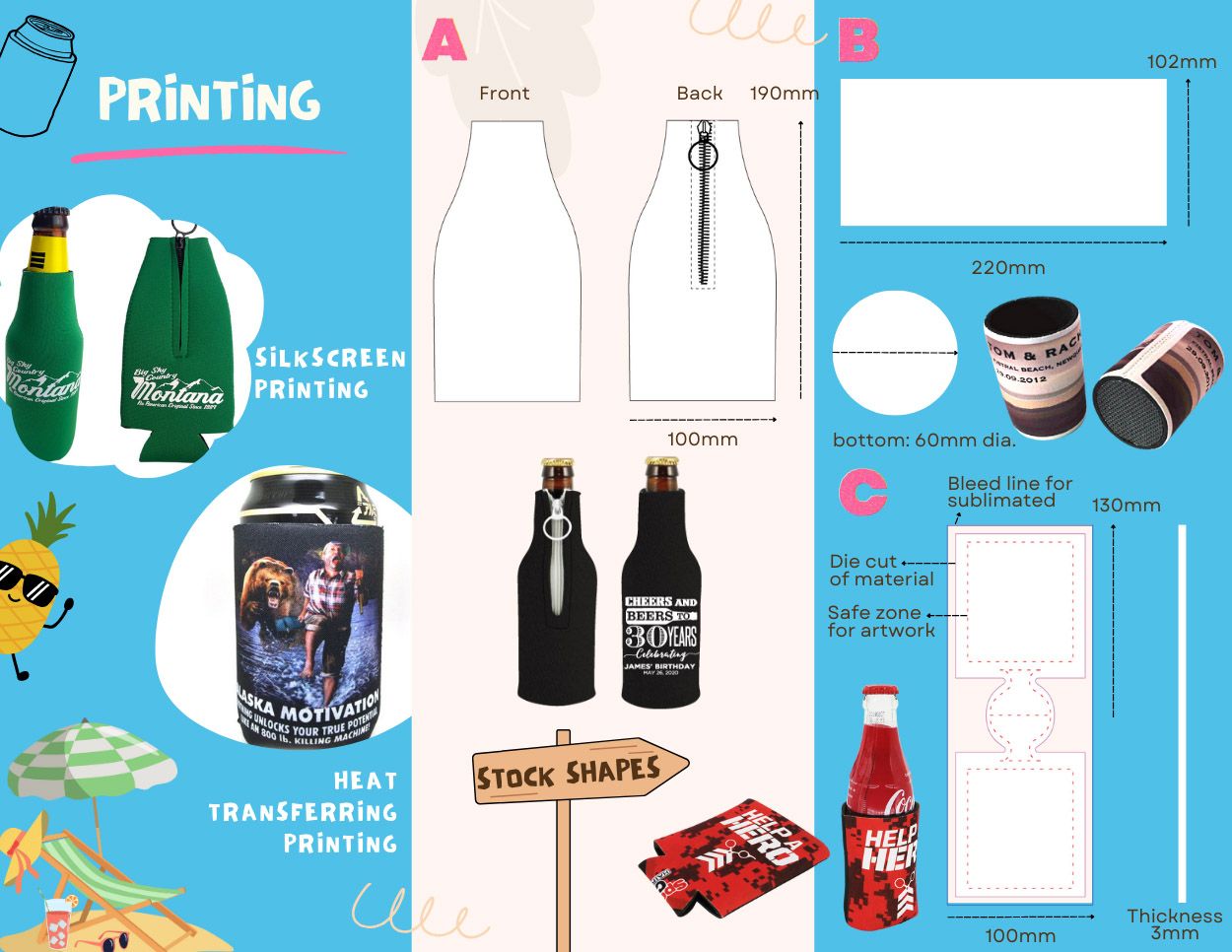 ما اندازه‌های استانداردی از کاورهای آبجو برای گزینه‌های شما داریم.