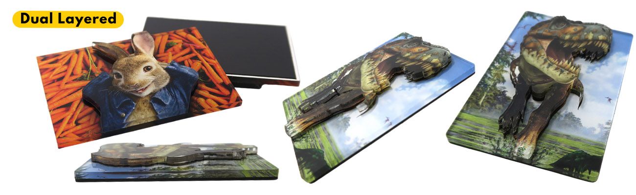 कस्टम डुअल लेयर्ड ऐक्रेलिक मैग्नेट।