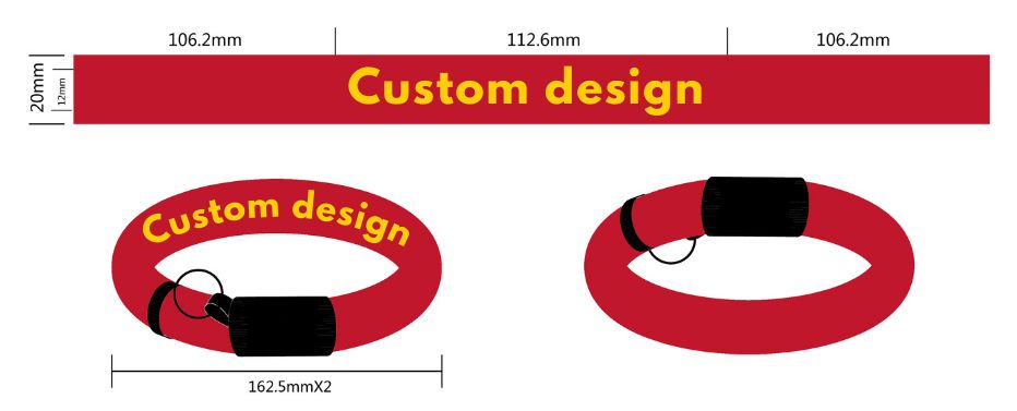 printing logo on the float camere strap.