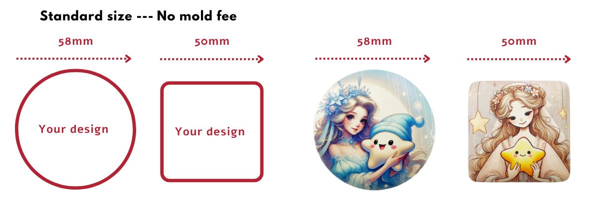 Oferecendo dois tamanhos padrão de botão.