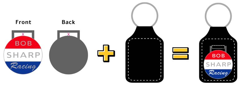 धातु के चार्म के साथ कस्टम चमड़े की कीफॉब।