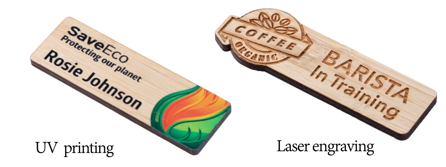 Индивидуальные бамбуковые бейджи подходят для мероприятий и бизнеса.