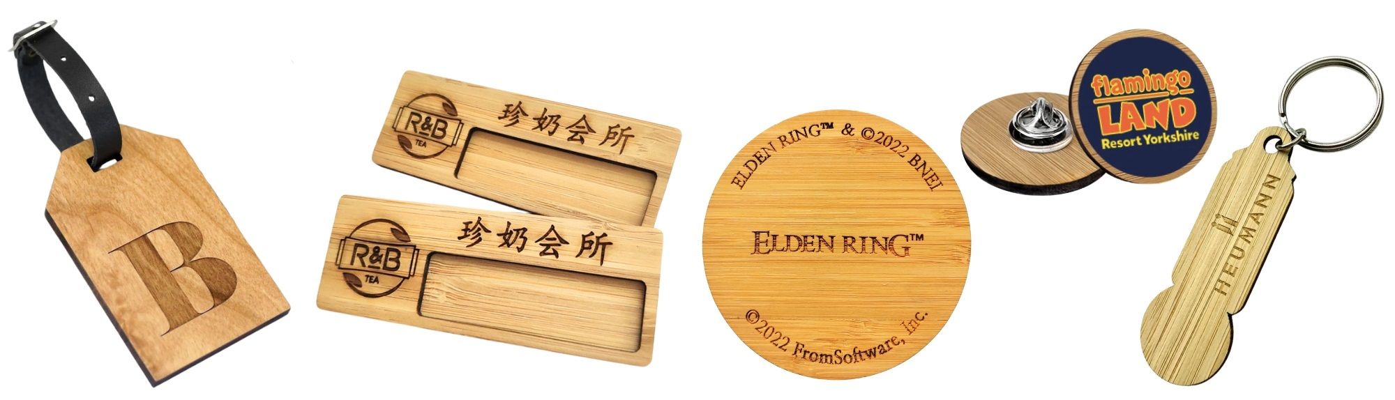 Разработайте индивидуальные бамбуковые бирки с гравированными логотипами.