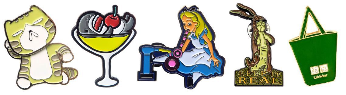 egyedi puha zománc kitűzők.