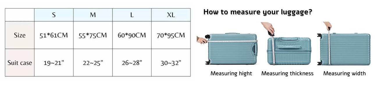 Custom suitcase cover package.