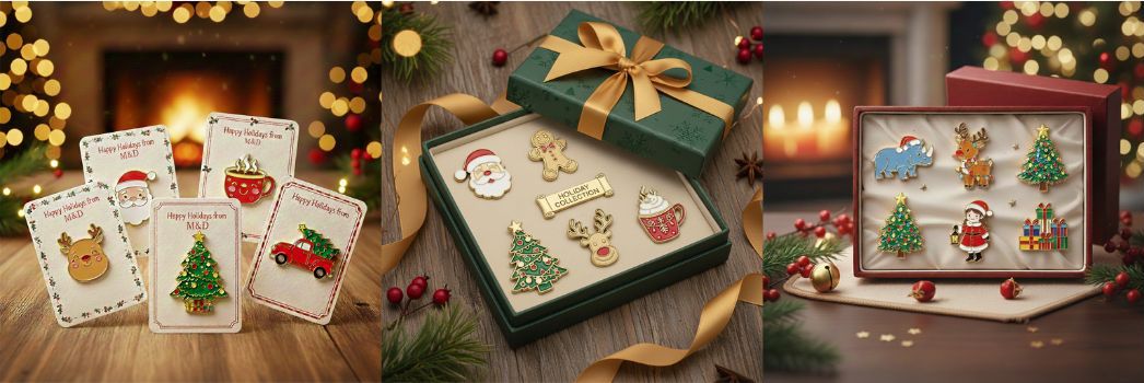 Personalized Christmas pins.