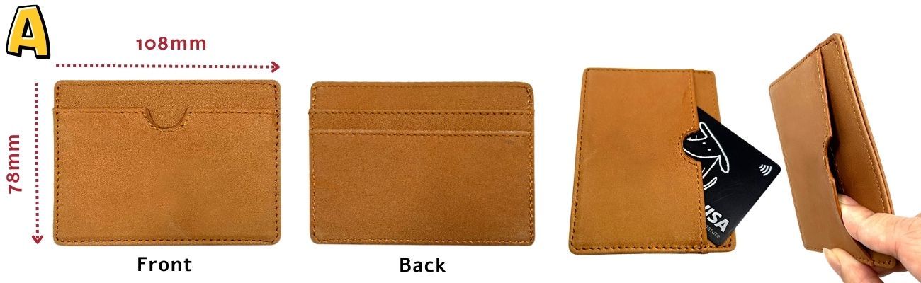 Egyedi tervezésű bőr kártyatartó pénztárcák.