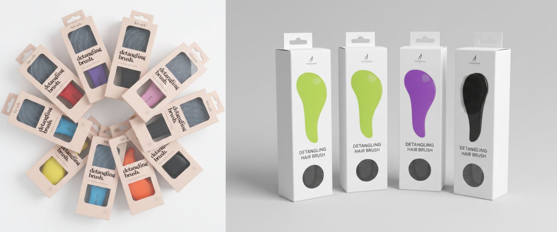 Personalised hair brushes.