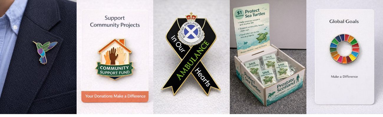 チャリティエナメルピンはどのように資金調達に役立つか