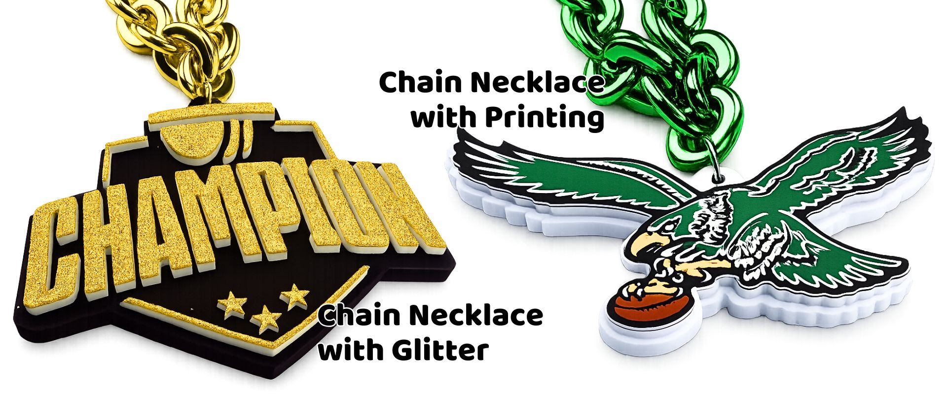 Design custom 3D fan chains with your logo.