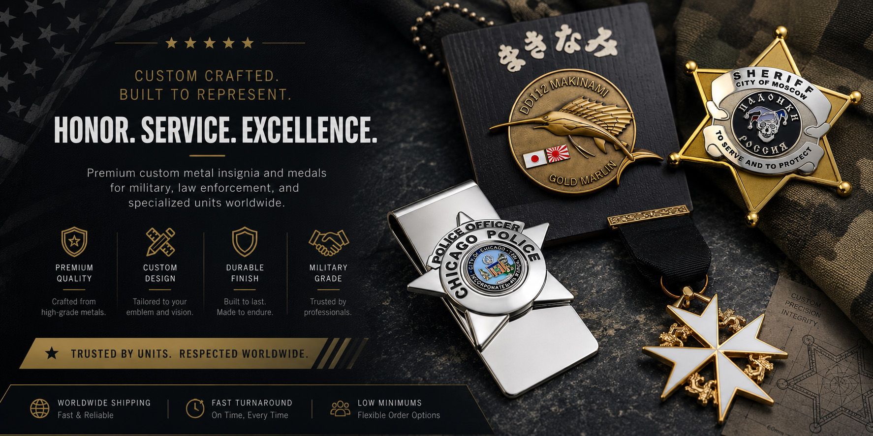 Custom military souvenir manufacturer.