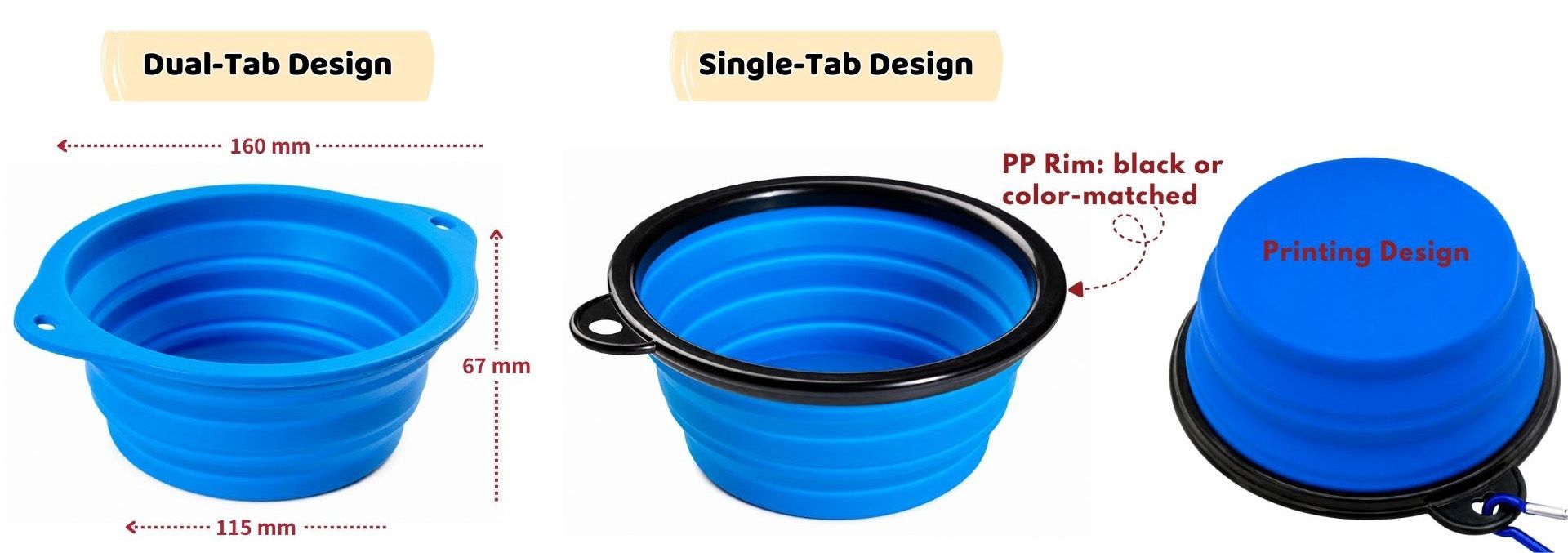 Customize your collapsible dog bowl.