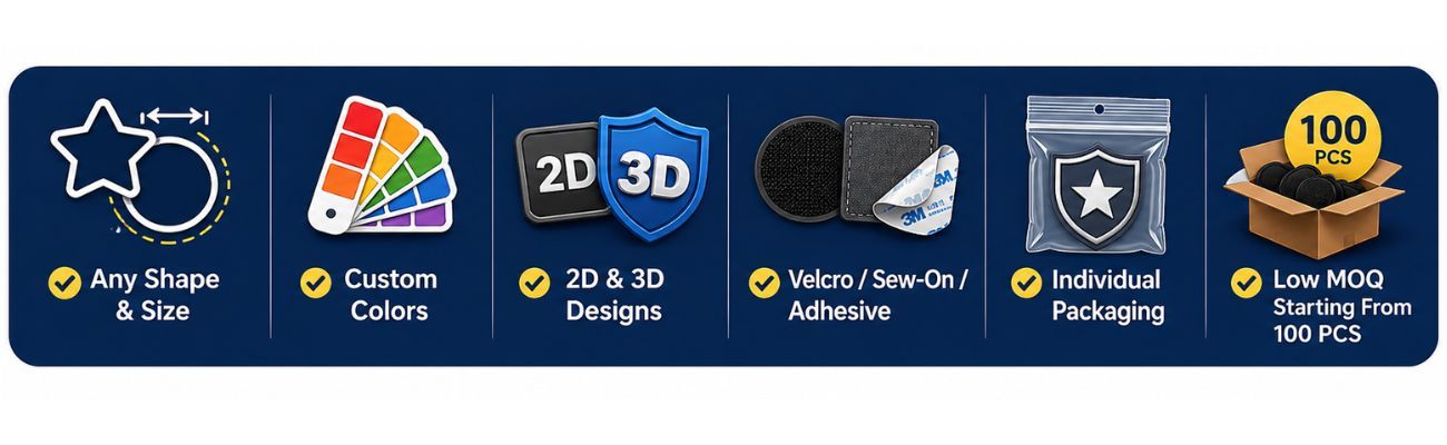 Design PVC badges for a modern and durable alternative to fabric patches.