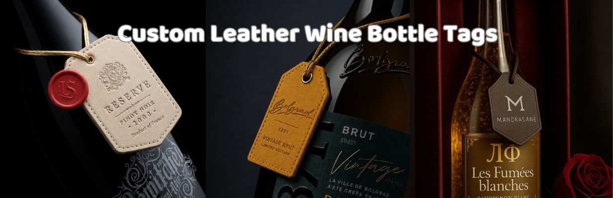 Custom leather wine tags.