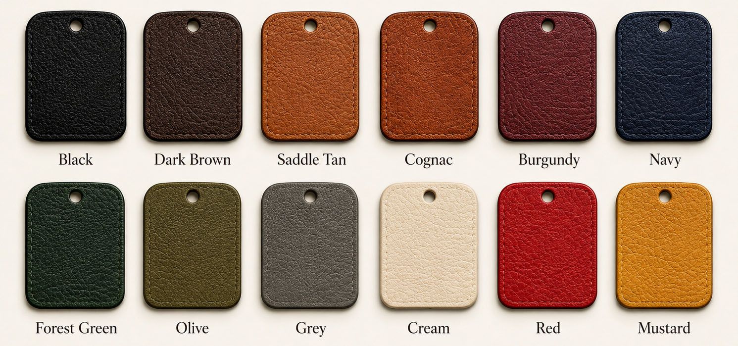 Custom leather wine tags.
