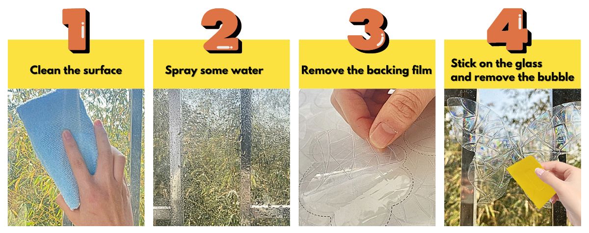 Como usar adesivos de janela de captador de sol arco-íris.