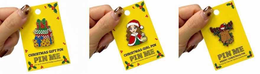 Personalized Christmas pins.