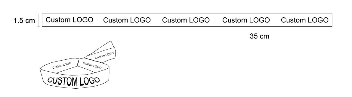 कस्टम फैब्रिक कलाई बैंड आर्टवर्क टेम्पलेट संदर्भ के लिए।