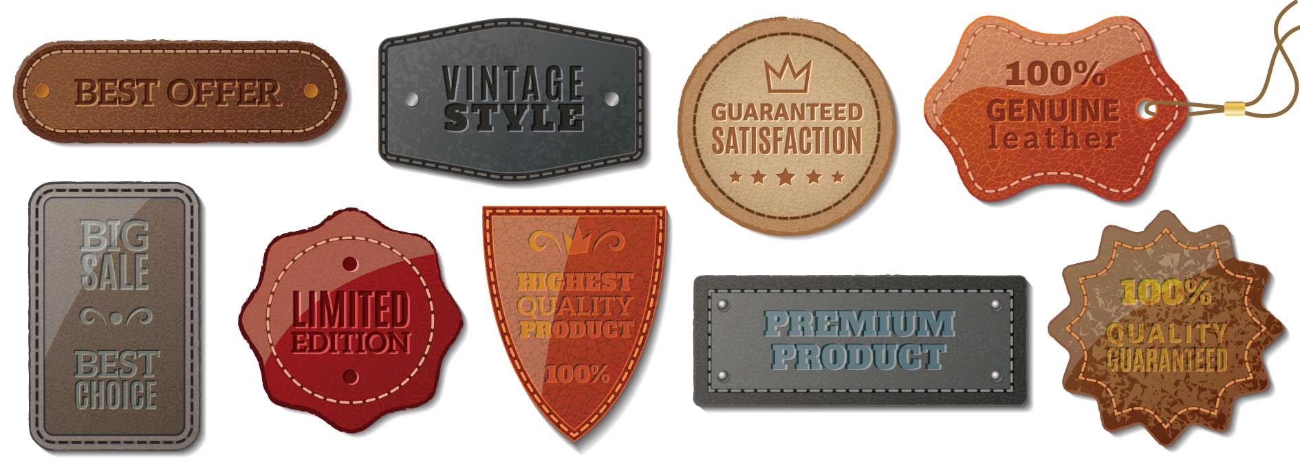 Leather labels and leather patches can be customized in any shape.