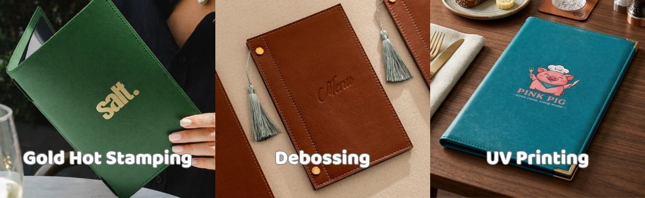 Пользовательская кожаная папка для меню.