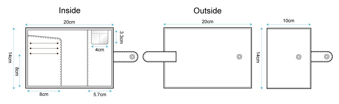 参考用のカスタマイズされたパスポートカバーのテンプレート。