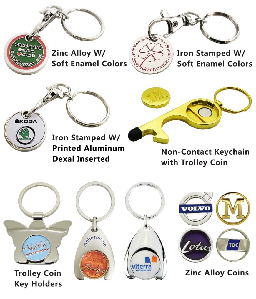 Benutzerdefinierte Einkaufswagenmünzen-Schlüsselanhänger